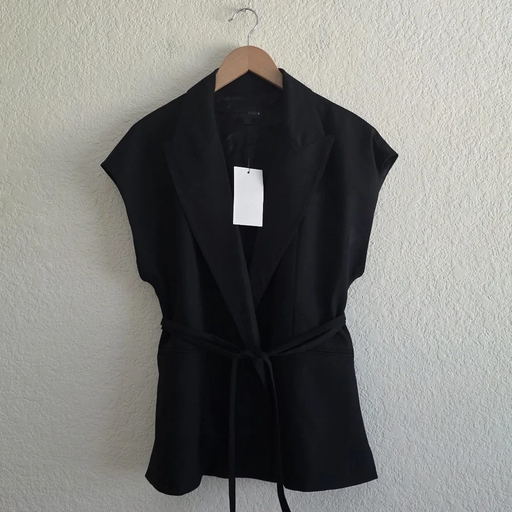 Zara Belted Wrap Vest Size S M L
